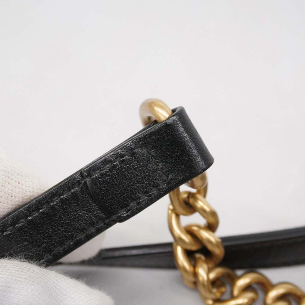 GUCCI Black Leather GG Marmont Shoulder Bag - Picture 10 of 13